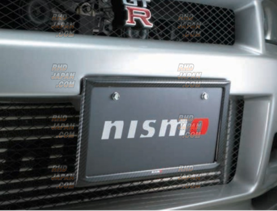NISMO Dry Carbon Fiber Number Plate Rim Garnish Front - RHDJapan